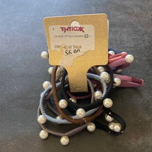 Brand new never used hair bands… Multi- Color with White pearls on them…